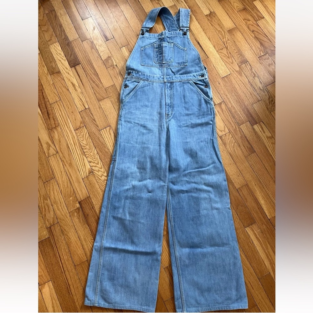 SOLD<<<<<<Vintage Bell Bottom Overalls Wide Leg Brittania 70s Denim Jumper